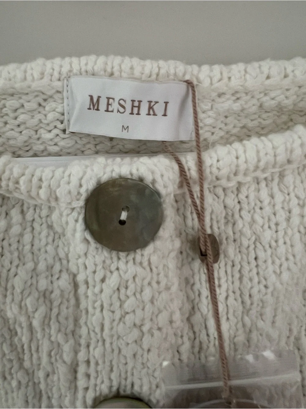 NWT MESHKI Mackie Boucle Longline Vest, White, Medium - Picture 3 of 7